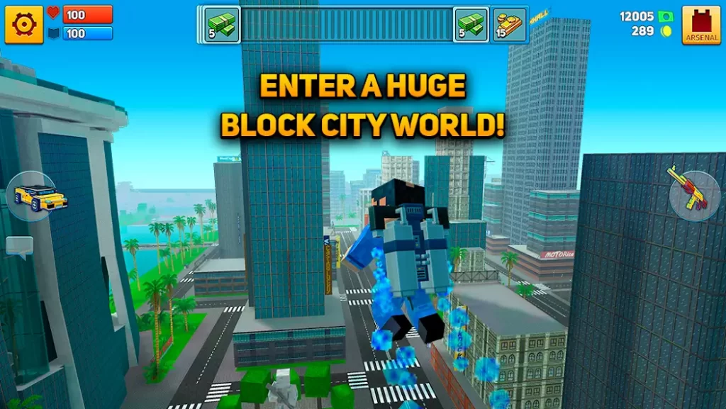 enter a huge block city world