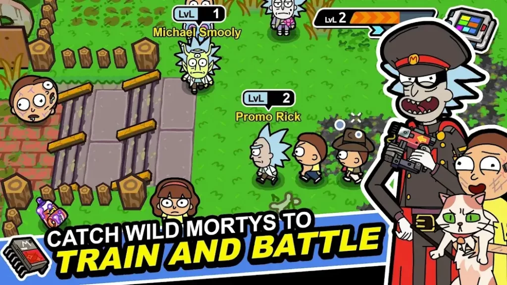 catch wild mortys to train and battle