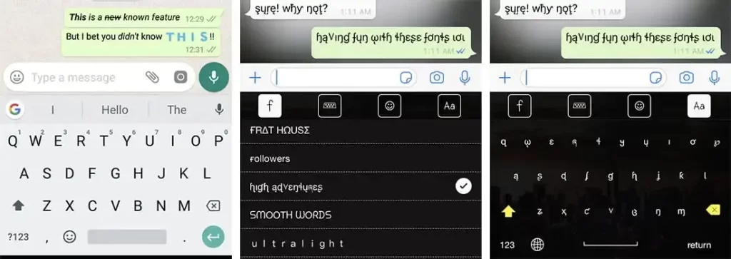 change font style in whatsapp on ios